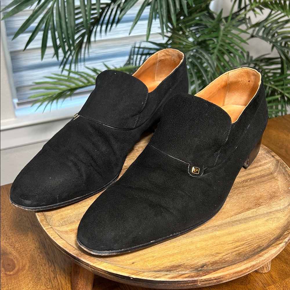 Pierre Cardin Black Suede Slip-Ons
